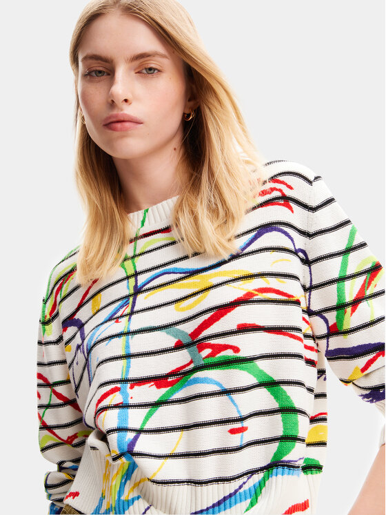 Desigual Desigual Džemper Trazis 24SWJF46 Šarena Regular Fit