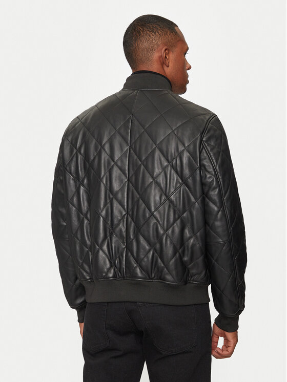 KARL LAGERFELD KARL LAGERFELD Kurtka skórzana 555011 544409 Czarny Regular Fit