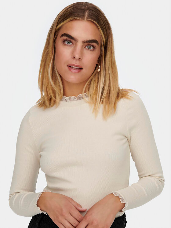 ONLY ONLY Bluzka Leslie 15277888 Beżowy Regular Fit