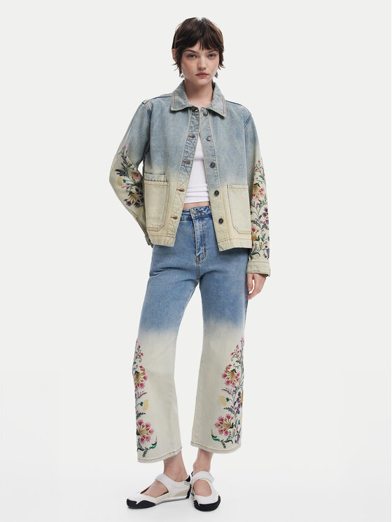 Desigual Desigual Blugi Texas 25SWDD01 Albastru Straight Fit