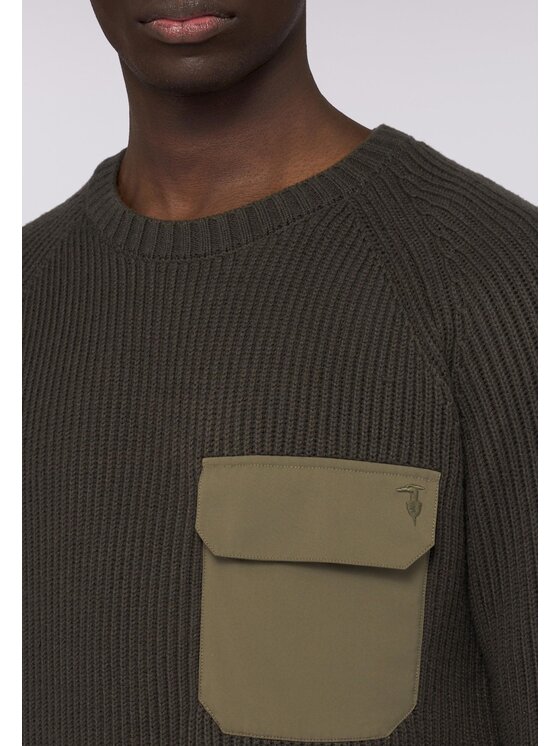 Trussardi Trussardi Cardigan M0278000029N035 Verde Regular Fit