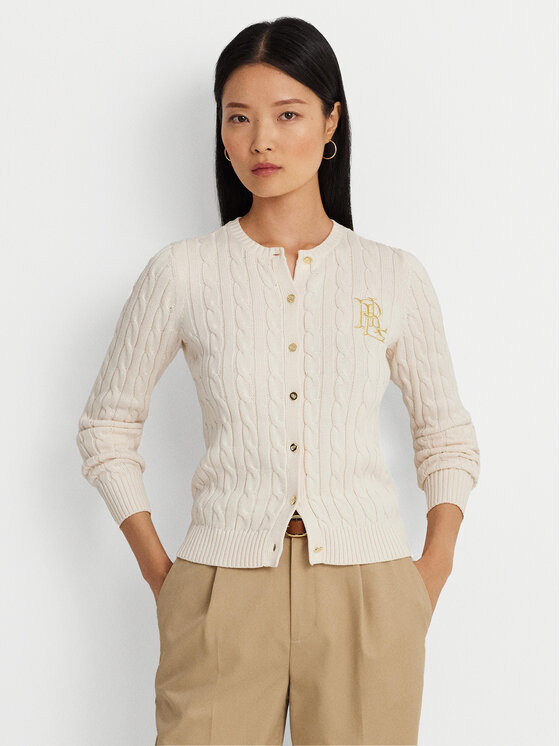 LAUREN RALPH LAUREN Lauren Ralph Lauren Kardigán 200932225001 Ekru Slim Fit
