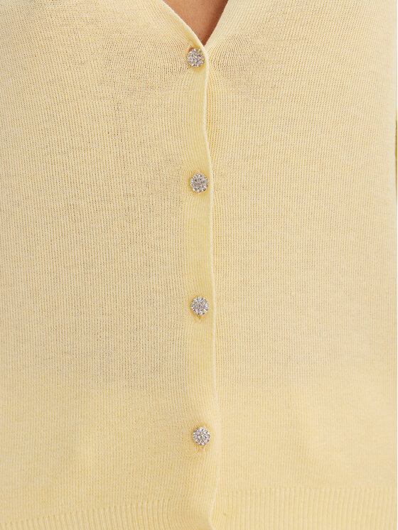 Morgan Morgan Kardigan 251-MBATSI Żółty Slim Fit