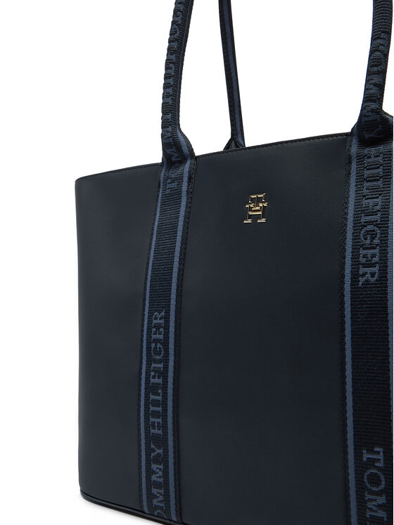 Tommy Hilfiger Tommy Hilfiger Táska Th Logotape Tote AW0AW17198 Sötétkék