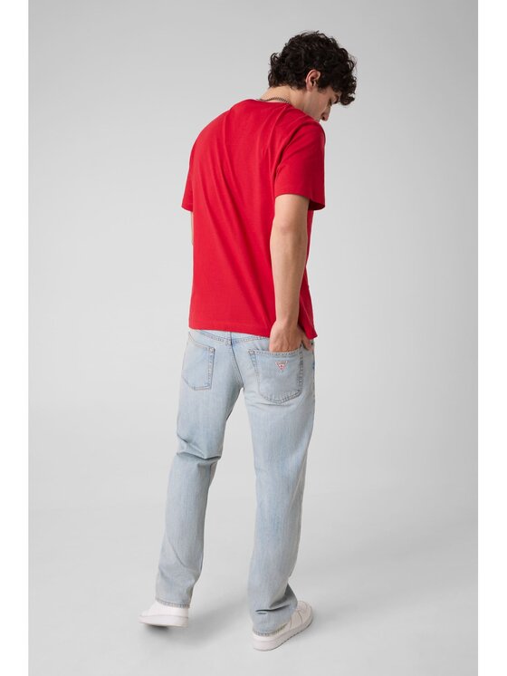 Guess Jeans Guess Jeans T-Shirt 183094 Červená Classic Fit