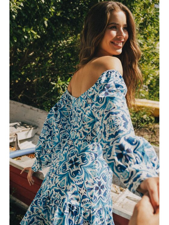 Guess Guess Každodenní šaty 183698 Modrá Classic Fit