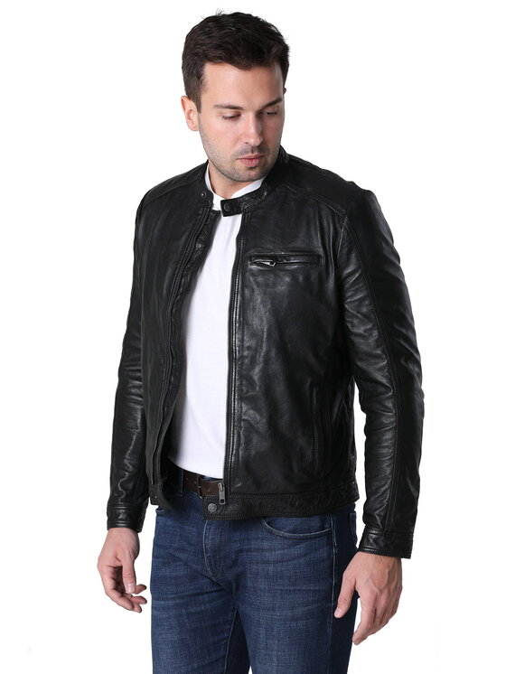 David Ryan David Ryan Kurtka skórzana PETER Czarny Regular Fit