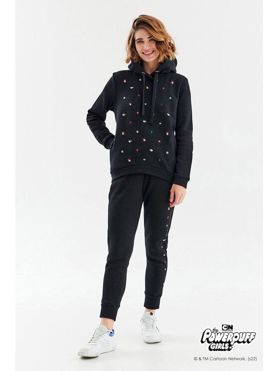NAOKO Mikina Powerpuff Girls Čierna Oversize