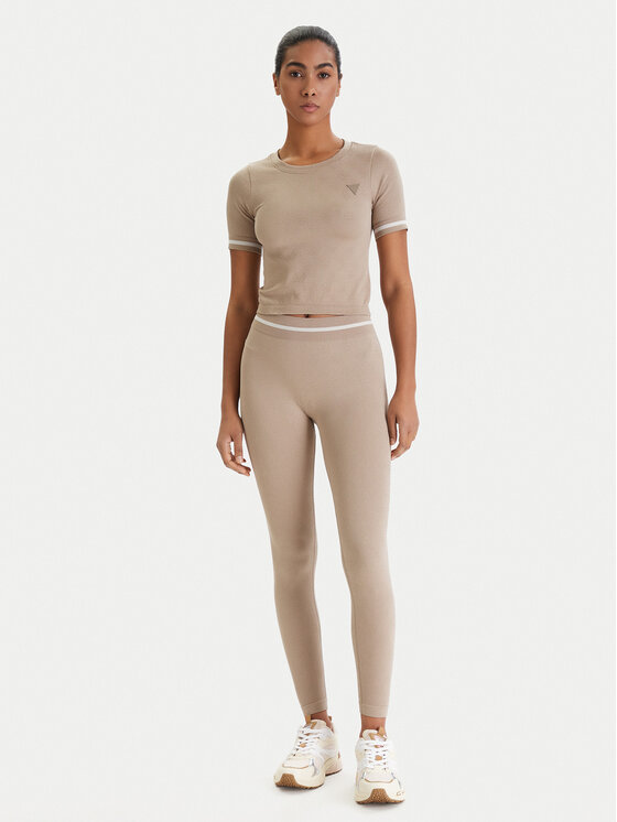 Guess Guess Colanți V6RB05 Z4692 Bej Slim Fit