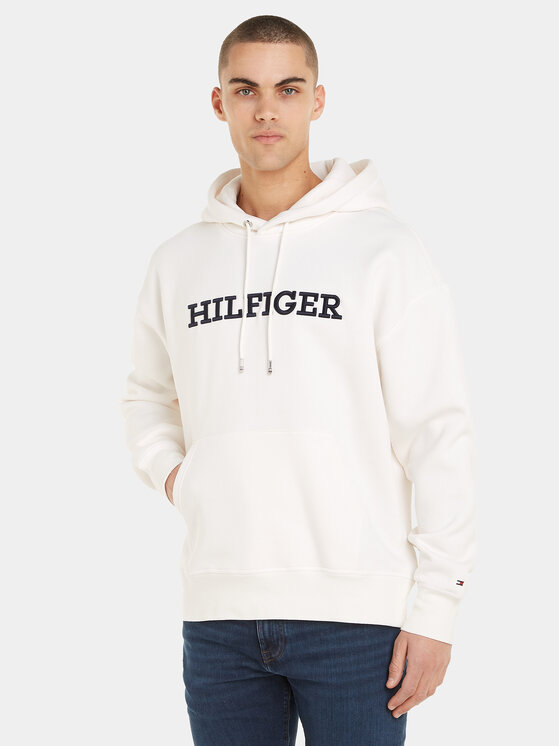 Tommy Hilfiger Tommy Hilfiger Pulóver Monotype Embro MW0MW33062 Fehér Regular Fit