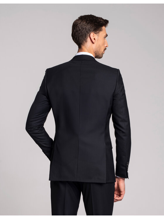 Borgio Borgio Marynarka rosolini_02 Granatowy Slim Fit