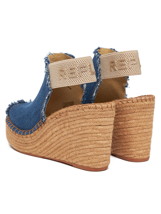 REPLAY REPLAY Sandale Jess Tyne Denim Wedge Sandal GWP4G.000.C0036T Albastru