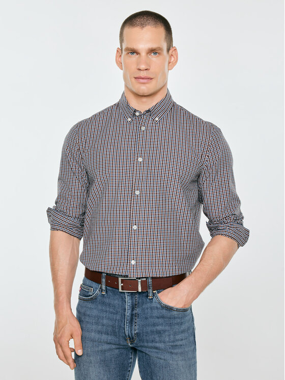 BIG STAR BIG STAR Koszula GIBKOR Bordowy Basic Fit