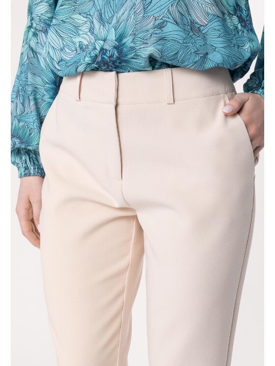 QUIOSQUE QUIOSQUE Dámské kalhoty 3UM002 Béžová Regular Fit