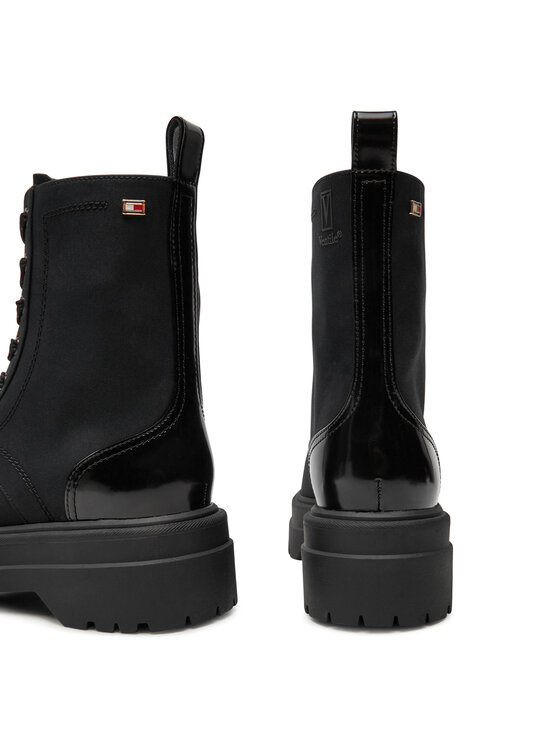 Tommy Hilfiger Tommy Hilfiger Schnürstiefeletten Flag Ventile Lace Up Boot FW0FW08287 Schwarz