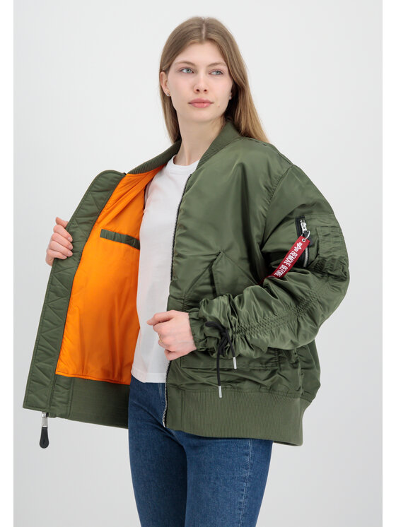 Alpha Industries Alpha Industries Kurtka bomber CWU MA-1 Bomber Jacket Women Zielony Oversize