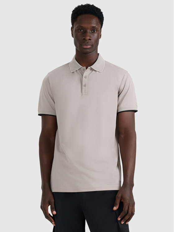 4F 4F Polo MIDSHOP TEXTILE Szary jasny Regular Fit