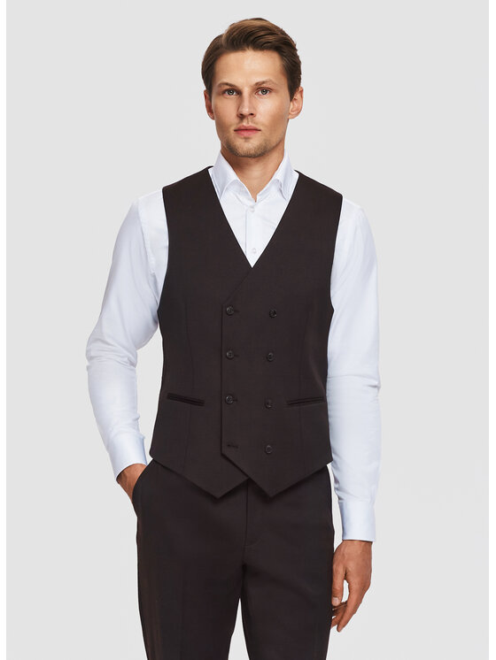 Pako Lorente Pako Lorente Kamizelka garniturowa P26SF-8G-042 Brązowy Slim Fit