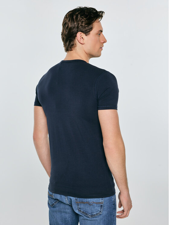 BIG STAR BIG STAR T-Shirt SUPICLASSIC Granatowy Slim Fit