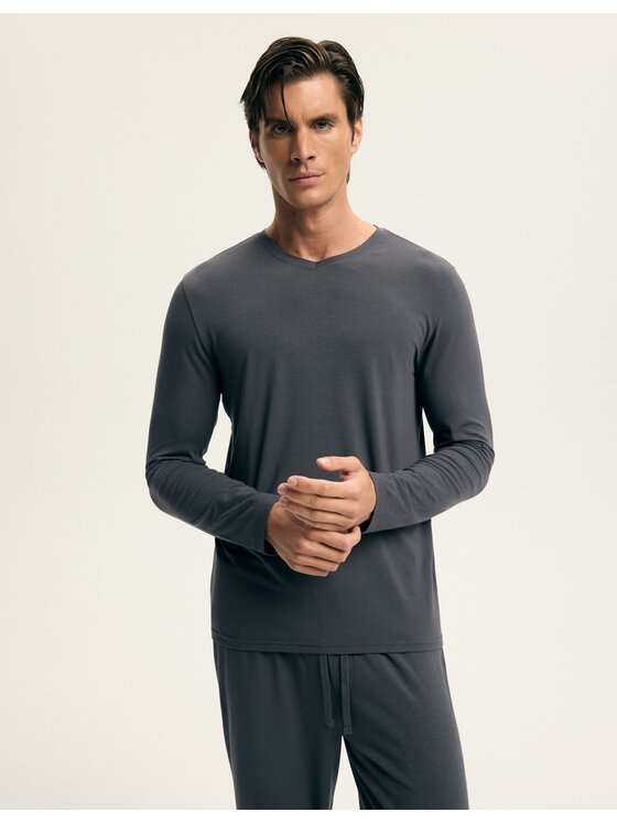 Esotiq Esotiq Piżama 44400 Szary Regular Fit