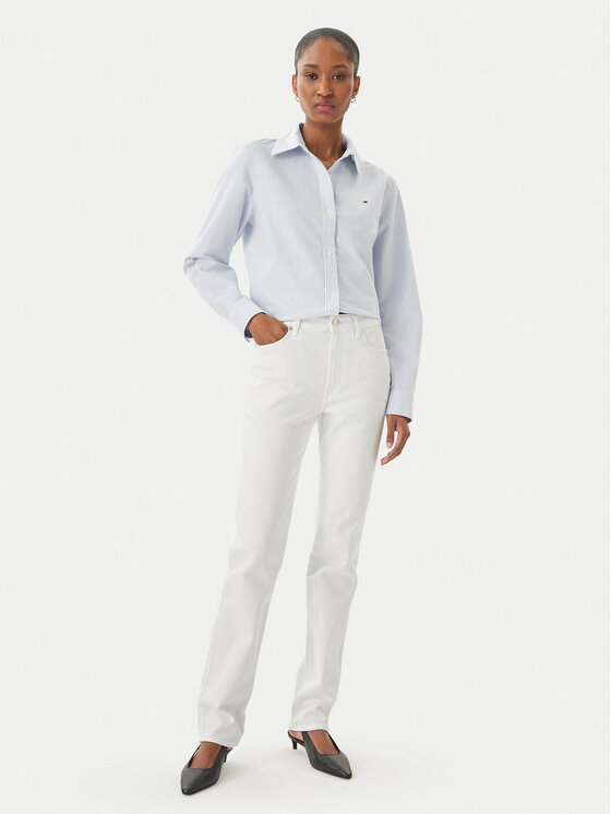 Tommy Hilfiger Tommy Hilfiger Jeans hlače WW0WW48579 Bela Slim Fit