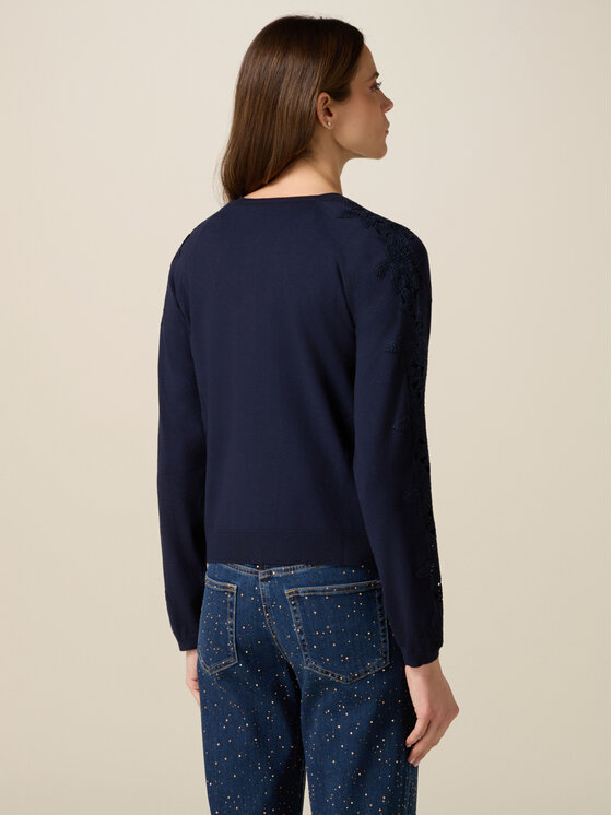 Oltre Oltre Sweter M032J005334N034 Niebieski Regular Fit