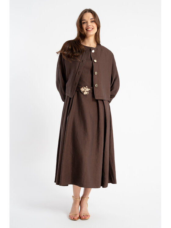 CLICK CLICK Μπουφάν μεταβατικό 71-0094 Καφέ Comfortable Fit