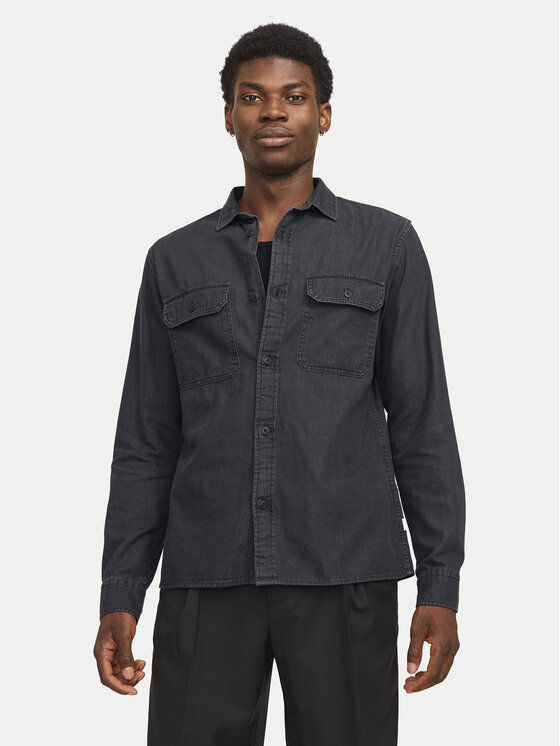 Jack&Jones Jack&Jones traper košulja Travis 12269262 Crna Comfort Fit