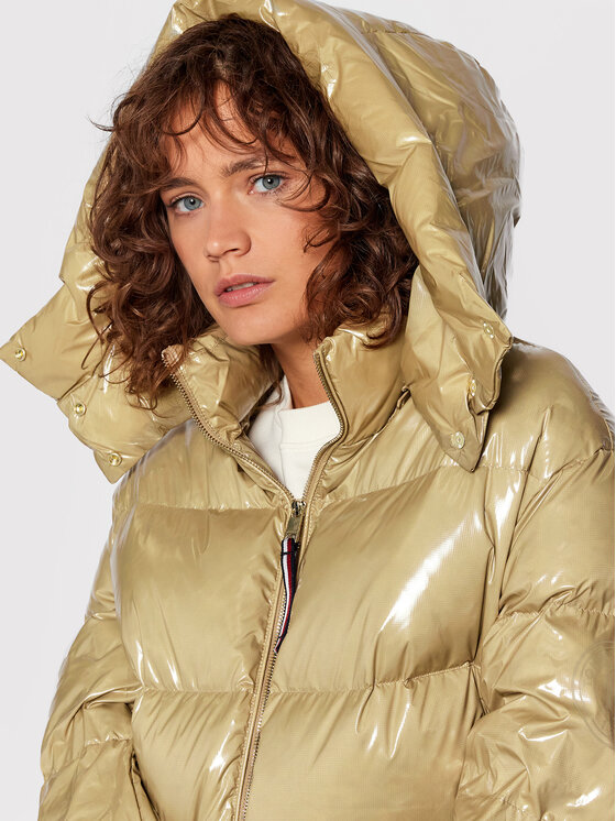 Tommy Hilfiger Tommy Hilfiger Pernata jakna Glossy WW0WW32803 Bež Regular Fit