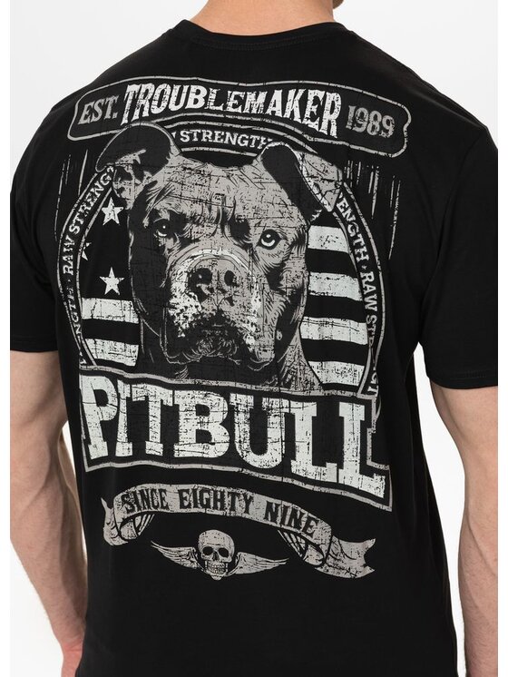 PITBULL PITBULL T-Shirt Koszulka męska TROUBLEMAKER S Czarny Regular Fit