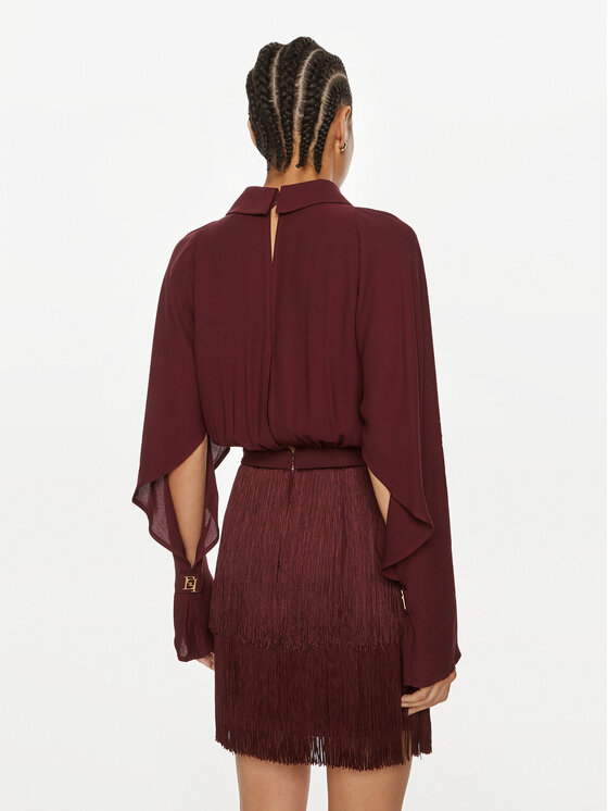 Elisabetta Franchi Elisabetta Franchi Kokteilinė suknelė AB-654-46E2 Vyšninė Regular Fit