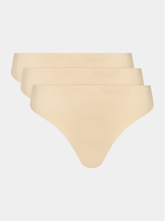 HUGO Hugo Set 3 perechi de chiloți de damă clasici 50495891 Bej