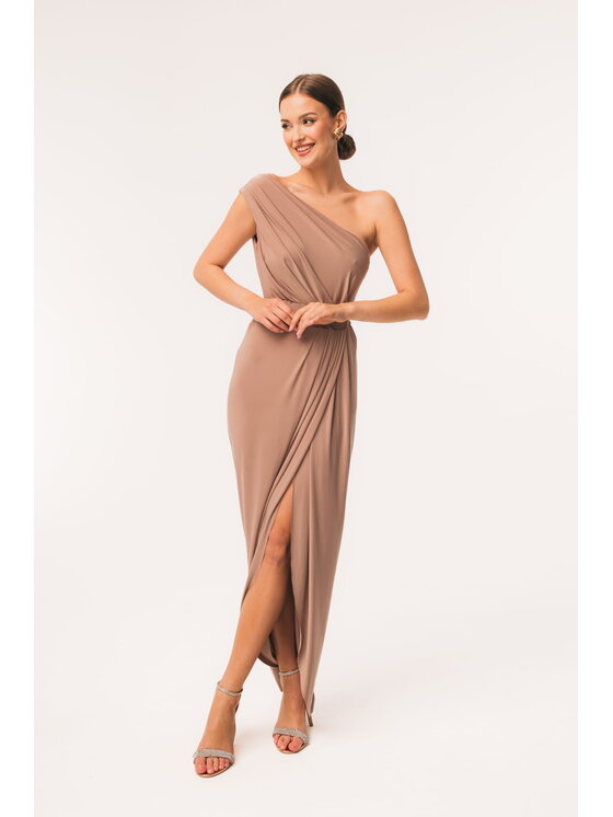 Aurora Aurora Sukienka wieczorowa Eris Beżowy Feminine Fit