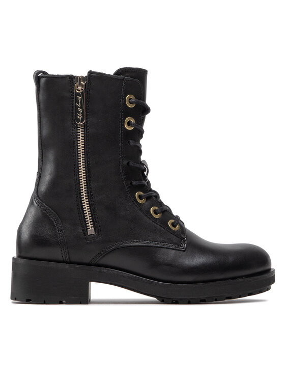 Tommy Hilfiger Tommy Hilfiger Trapery Essentials Biker Boot FW0FW06800 Czarny