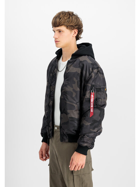 Alpha Industries Alpha Industries Kurtka bomber MA-1 Zip Hood Back Embroidery Camo Bomber Jacket Kolorowy Regular Fit