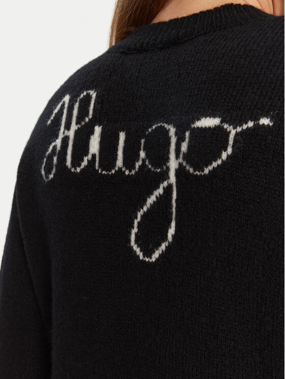 HUGO HUGO Sweter Solanu 50545092 Czarny Regular Fit