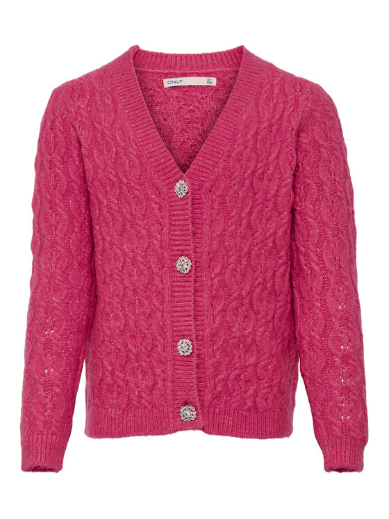 Kids ONLY Kardigán Rikka 15267440 Ružová Regular Fit