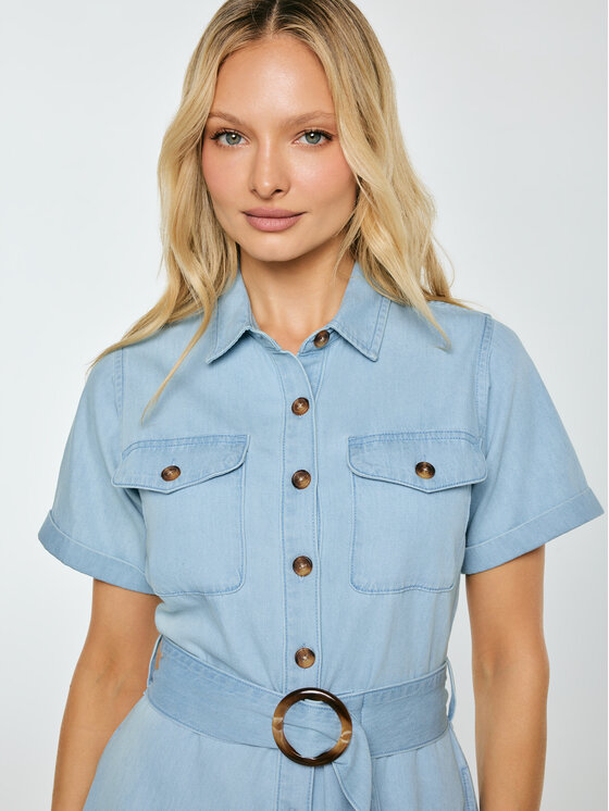 BIG STAR BIG STAR Sukienka jeansowa BECCA Niebieski A-Line Fit