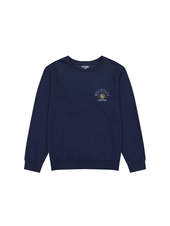 Wrangler Wrangler Bluza CREWNECK SWEATSHIRT Niebieski Loose Fit