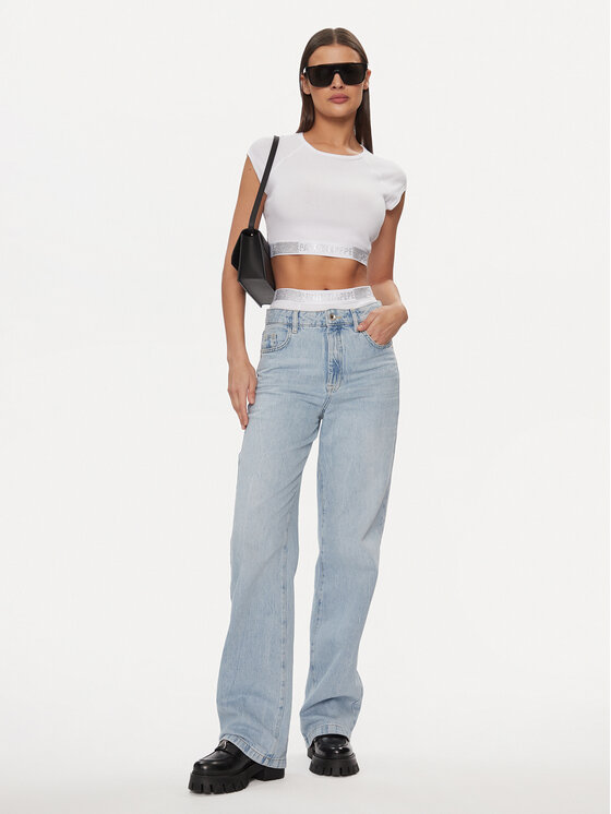 Patrizia Pepe Patrizia Pepe Блуза 8I0153/J167-W146 Бял Slim Fit