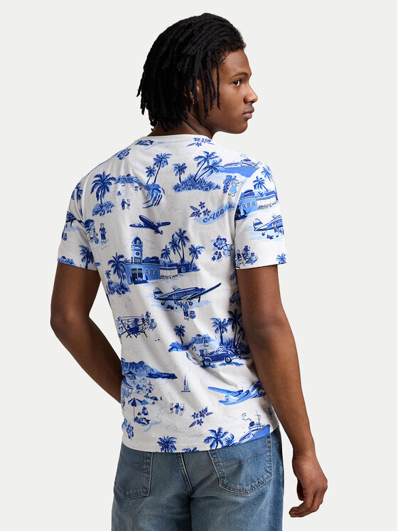 Polo Ralph Lauren Polo Ralph Lauren Majica 710963814001 Modra Custom Slim Fit