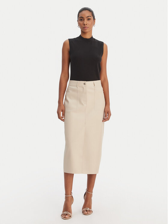 Morgan Morgan Пола от имитация на кожа 261-JILFIT Бежов Slim Fit