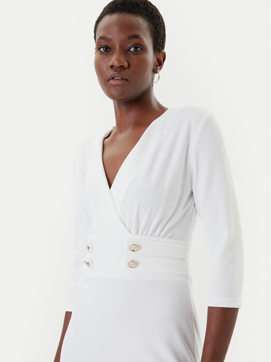 Rinascimento Rinascimento Koktel haljina CFC0126151003 Bijela Slim Fit