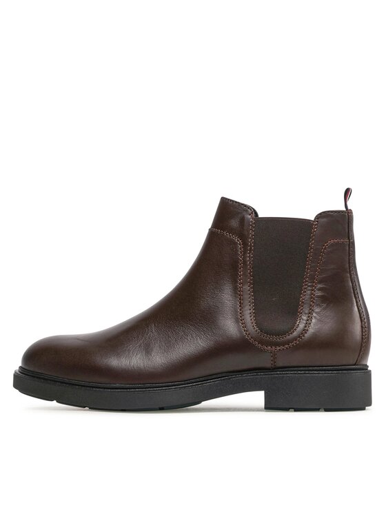 Tommy Hilfiger Tommy Hilfiger Боти тип челси Elevated Rounded Lth Chelsea FM0FM04183 Кафяв