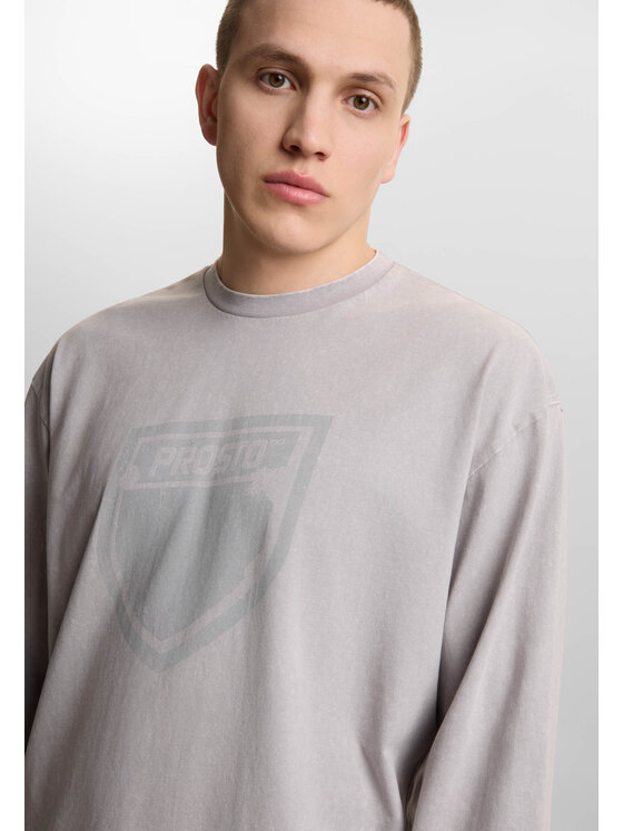 PROSTO. PROSTO. Longsleeve Splash Shield Szary Regular Fit