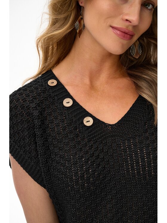 blue shadow blue shadow Bluzka Lusi Czarny Regular Fit