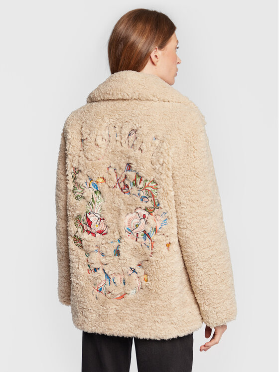 Zadig & Voltaire Zadig & Voltaire Kożuch Laure WWCO00180 Beżowy Relaxed Fit