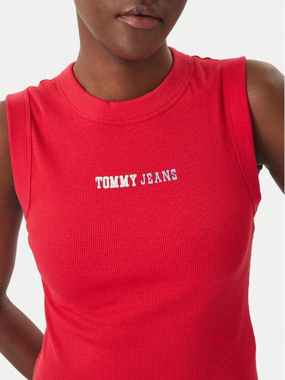 Tommy Jeans Tommy Jeans Top DW0DW22577 Czerwony Slim Fit