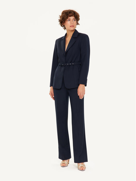 KMX KMX Marynarka 107180012 Granatowy Fitted Fit
