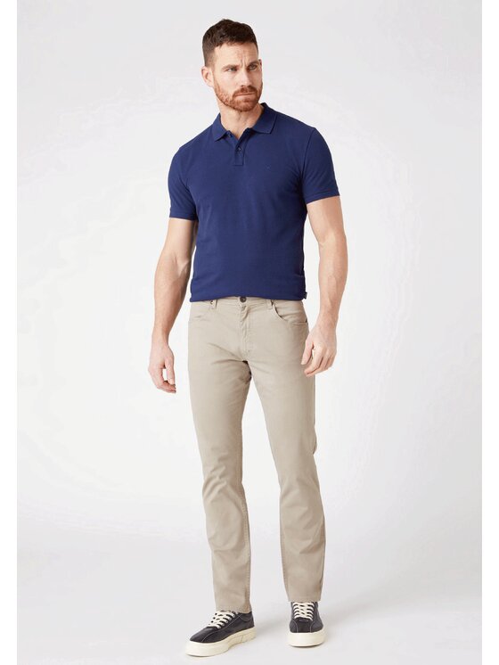 Wrangler Wrangler Spodnie materiałowe STRAIGHT Beżowy Regular Fit